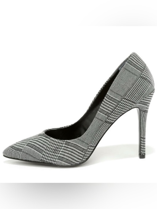 Charles By Charles David Shoes - CHARLES BY CHARLES DAVID | Pact Black White Plaid Herringbone Heels Pumps Sz 8